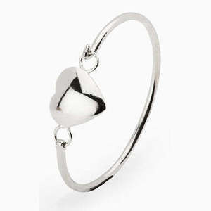 925 Sterling Silver Baby Heart Bracelet Bangle by Krysaliis
 Gift Boxed
